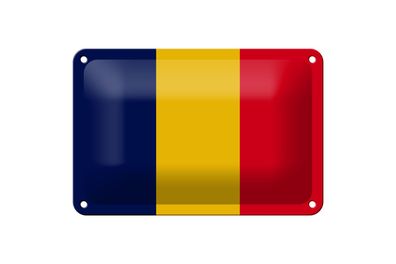 Blechschild Flagge des Tschad 18x12 cm Flag of Chad Deko Schild