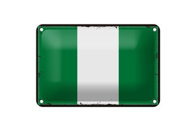 Blechschild Flagge Nigerias 18x12 cm Retro Flag of Nigeria Deko Schild