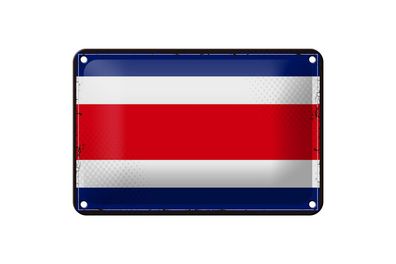 Blechschild Flagge Costa Ricas 18x12 cm Retro Costa Rica Deko Schild