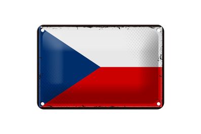 Blechschild Flagge Tschechiens 18x12cm Retro Czech Republic Deko Schild
