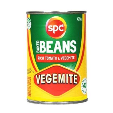 Spc Aussie Made Baked Beans Vegemite 425 g