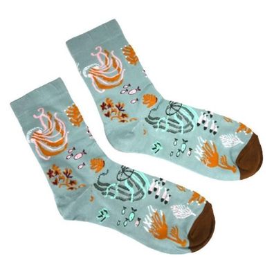 Socken mit Tiermuster 'Seetang' Gr. 36-39, 1 Paar 1 St