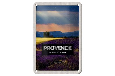 Blechschild Reise 12x18 cm Provence Alpes Cote d'Azur Geschenk Schild