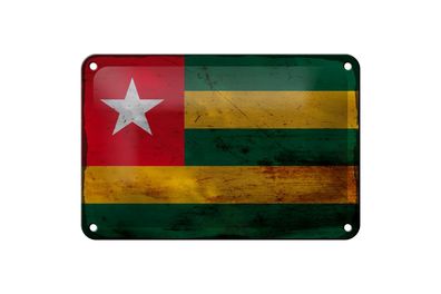 Blechschild Flagge Togo 18x12 cm Flag of Togo Rost Deko Schild