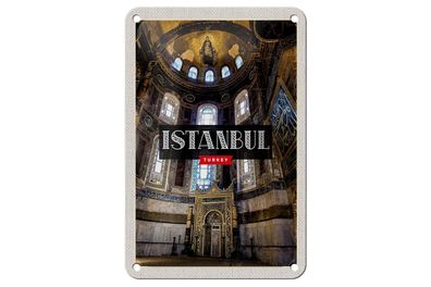 Blechschild Reise 12x18 cm Istanbul Turkey Moschee Reiseziel Schild