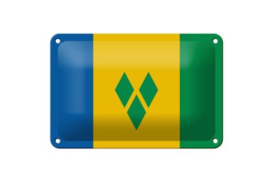 Blechschild Flagge Saint Vincent und Grenadinen 18x12 cm Deko Schild