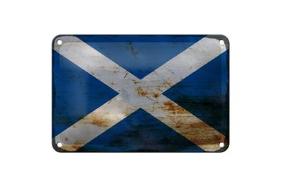 Blechschild Flagge Schottland 18x12 cm Flag Scotland Rost Deko Schild