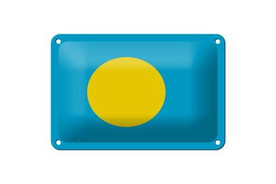 Blechschild Flagge Palaus 18x12 cm Flag of Palau Deko Schild