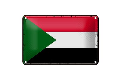 Blechschild Flagge Sudan 18x12 cm Retro Flag of Sudan Deko Schild