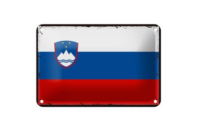 Blechschild Flagge Sloweniens 18x12 cm Retro Flag Slovenia Deko Schild