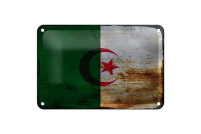 Blechschild Flagge Algerien 18x12 cm Flag Algeria Rost Deko Schild