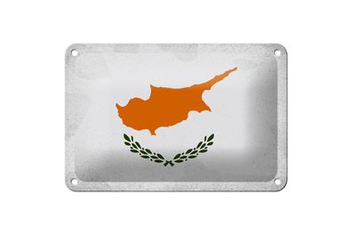 Blechschild Flagge Zypern 18x12 cm Flag of Cyprus Vintage Deko Schild