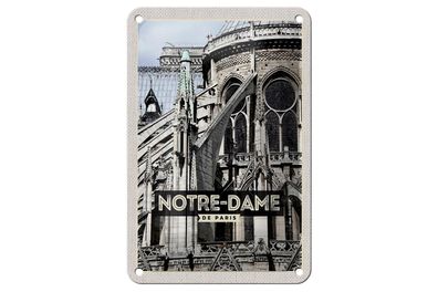 Blechschild Reise 12x18 cm Notre-Dame de Paris Architektur Deko Schild