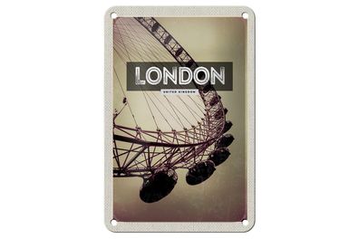 Blechschild Reise 12x18 cm London England London Eye Reise Schild