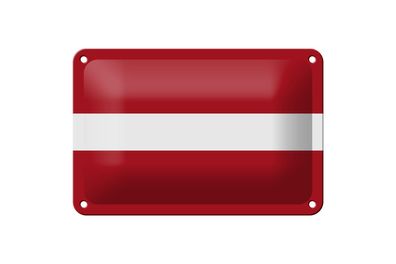 Blechschild Flagge Lettlands 18x12 cm Flag of Latvia Deko Schild