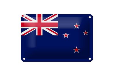 Blechschild Flagge Neuseelands 18x12 cm Flag of New Zealand Deko Schild