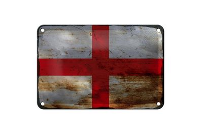 Blechschild Flagge England 18x12 cm Flag of England Rost Deko Schild