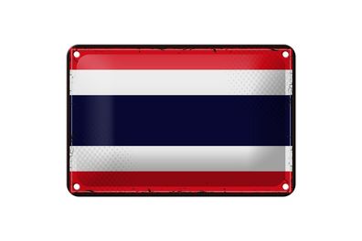 Blechschild Flagge Thailands 18x12cm Retro Flag of Thailand Deko Schild