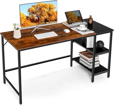 40 cm Langer Schreibtisch, Computertisch mit Ablageflächen, Bürotisch für Büro