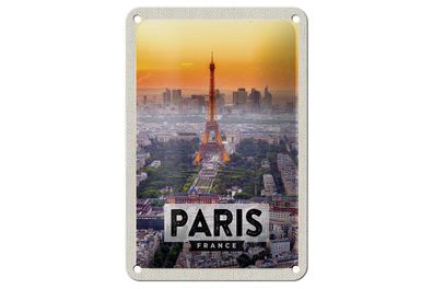 Blechschild Reise 12x18 cm Paris Frankreich Eiffelturm Deko Schild