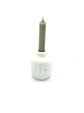 Kerzenhalter Kopf | weiß | inklusive Kerze 12 cm