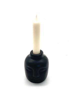 Kerzenhalter Kopf | schwarz | inklusive Kerze 12 cm