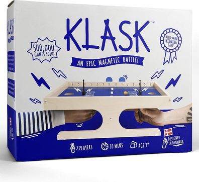 KLASK - Preisgekröntes Geschicklichkeitsspiel für 2 Spieler - Brettspiel für Famil...