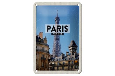 Blechschild Reise 12x18 cm Paris Frankreich Eiffelturm Stadt Schild
