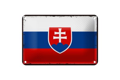 Blechschild Flagge Slowakei 18x12 cm Retro Flag of Slovakia Deko Schild