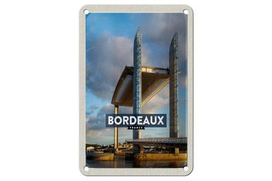 Blechschild Reise 12x18 cm Bordeaux France Hubbrücke Tourismus Schild