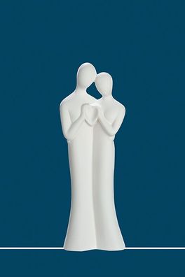 GILDE Francis, Figur, Paar, "Liebesgrüße", Herzmotiv, Keramik, creme, , L. 6 cm, ...