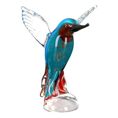 Casablanca Glasart, Figur, Vogel, "Eisvogel", Glas, blau, , L. 14 cm, B. 17,5 cm, ...