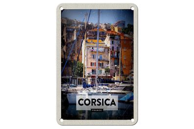 Blechschild Reise 12x18 cm Corsica France Urlaubsort Geschenk Schild