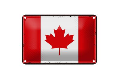 Blechschild Flagge Kanadas 18x12 cm Retro Flag of Canada Deko Schild