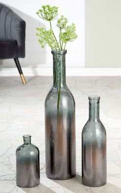 Casablanca Flaschenvase, Glas, grau, , H. 50 cm, D. 14 cm 39225