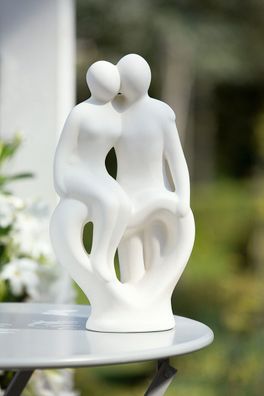 Gilde Keramik GILDE Sculpture Paar "Herzlicher Rückhalt" creme europäische Handar...