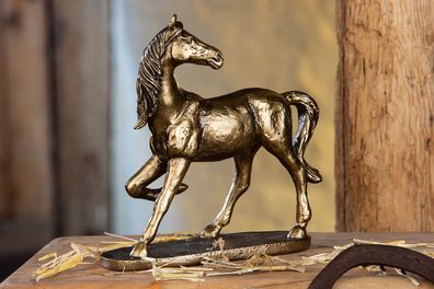 GILDE Skulptur, Pferd, Kunstharz, bronzefarben, , L. 11 cm, B. 25 cm, H. 24 cm 36906