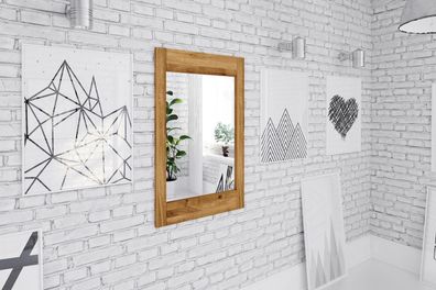 Wandspiegel Bento 70x140 cm mit Rahmen aus Wildeiche massiv