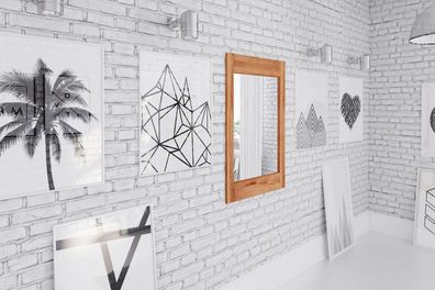 Wandspiegel Bento 70x70 cm mit Rahmen aus Kernbuche massiv