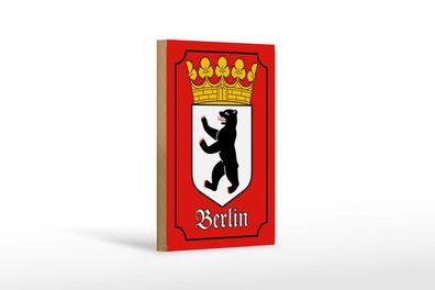 Holzschild Hinweis 12x18 cm Berlin Wappen Bundesland Deko Schild