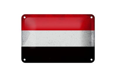 Blechschild Flagge Jemen 18x12 cm Flag of Yemen Vintage Deko Schild