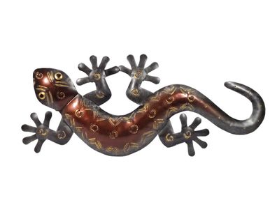 Gecko Deko Lurch Eidechse Wanddeko Wandbild Salamander Echse Drache Skulptur