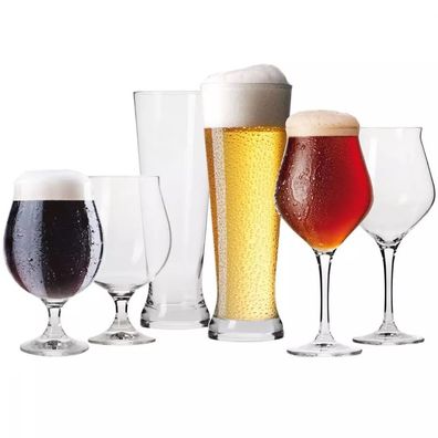 Krosno Gläser für Dunkel Bier Lagerbier | Set 6 | 420 ml | 500 ml | Spülmaschine