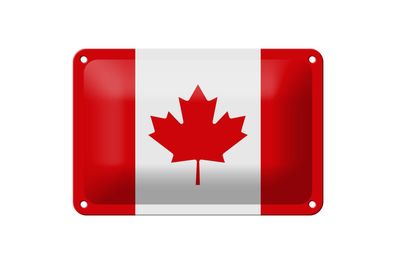 Blechschild Flagge Kanadas 18x12 cm Flag of Canada Deko Schild