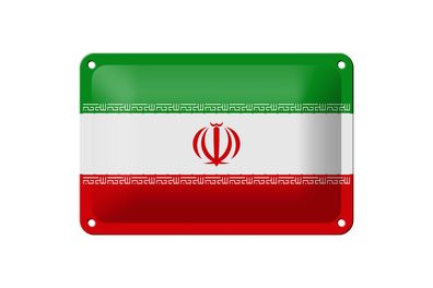 Blechschild Flagge Iran 18x12 cm Flag of iran Deko Schild