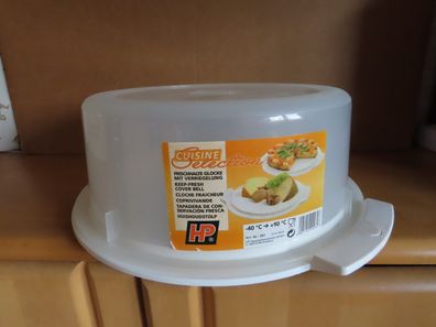 Tortenhaube Frischhalte Glocke mit Verriegelung weiße Platte Cuisine Selection HP