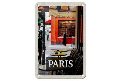 Blechschild Reise 12x18 cm Paris Cafe Restaurant Reiseziel Deko Schild