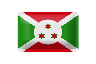 Blechschild Flagge Burundis 18x12 cm Flag of Burundi Deko Schild