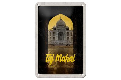 Blechschild Reise 12x18cm Indien Taj Mahal Kultur Religion Schild