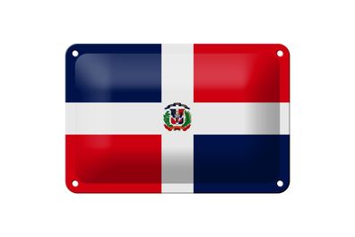 Blechschild Flagge Dominikanische Republik 18x12 cm Flag Deko Schild